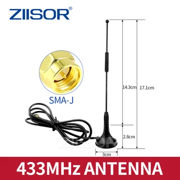 433MHz Gyvis Magnetinis pagrindas Antena, 3.5 dBi SMA Male Antena Vidinis Sriegis ir Vidinį Adatos Oro Ziisor Z32-B433SJ10