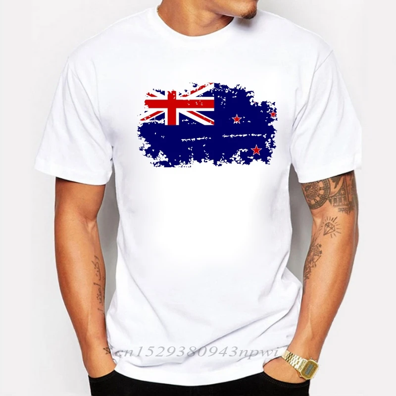 2019 Mados, Bet ir Nostalgiškų Stiliaus Naujosios Zelandijos Nacionalinė Vėliava vyriški marškinėliai Grynos Medvilnės trumpomis Rankovėmis T marškinėliai Vyrams/Berniukas