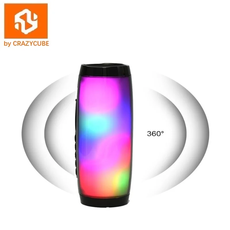 CrazyCube Impulso LED Wireless Portable Bluetooth Speaker geriau negu jbl su fm radijo 10W dual pasyvus bosas surround stereo