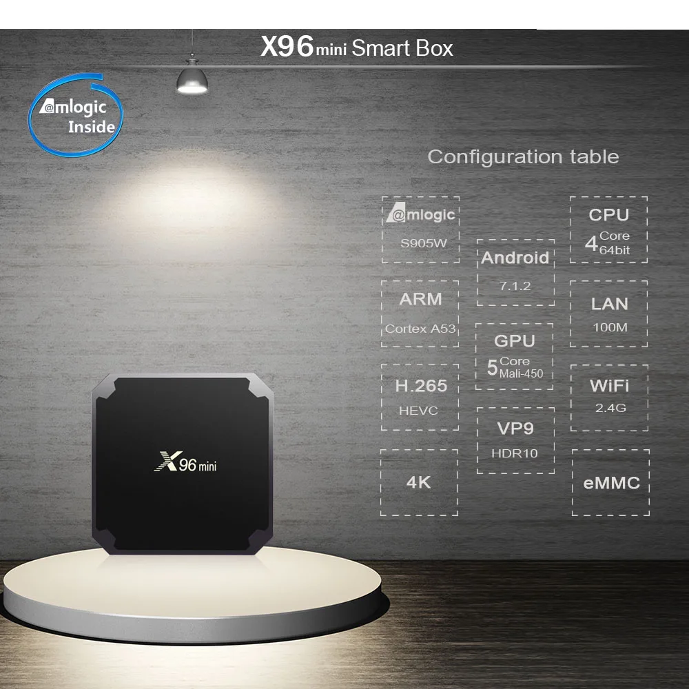 X96 mini Android 9.0 Smart tv box 2.4 G Wifi S905W Quad Core 4K 1080P Full HD Media Player 