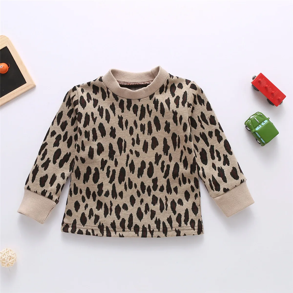 2020 0-5Y Atsitiktinis Bamblys Baby Berniukas ir Mergaitė Leopard Palaidinukė Viršuje Rudenį Nauji Elastiniai rankogaliai sugriežtinti ilgomis Rankovėmis Puloveriai Outwear