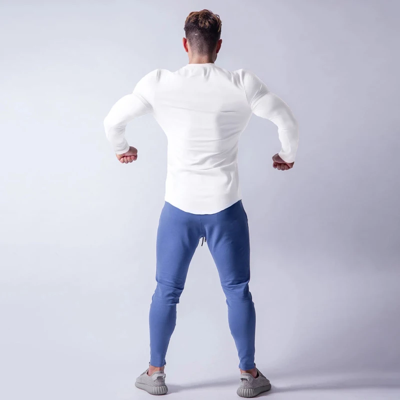2020 ilgomis Rankovėmis Vyrų Sporto Mados T-shirt Top Brand vyriški T-shirt Jogger Lauko Laisvalaikio Bėgimo Treniruotės Sporto