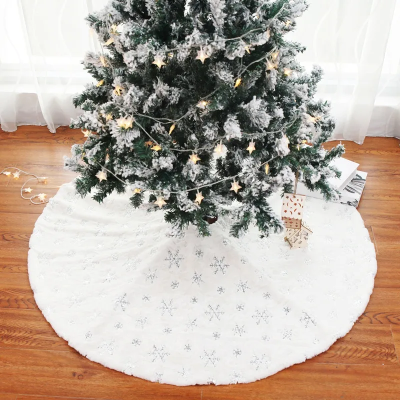 3 Spalvų Blizgučiai Snowflack Modelis Medžio Sijonas Kalėdų Dekoracijas Minkštas Sekminių Pliušinis Kilimų 90CM/122CM Kalėdų Medžio Sijonas Namų Dekoro