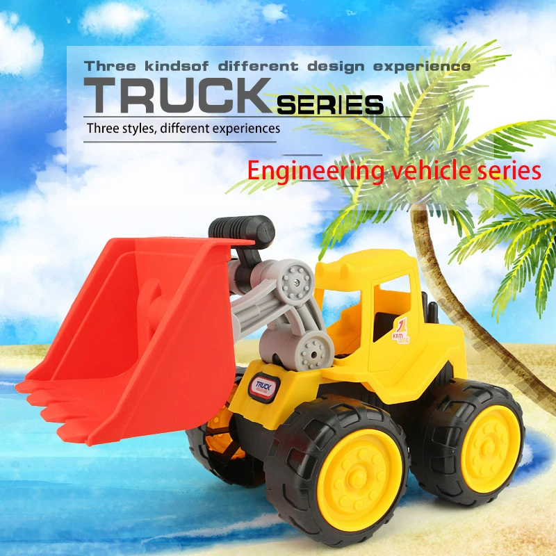 Paplūdimys didelis, storas inžinerijos žaislas automobilis vaikų savivarčių ekskavatorių paplūdimio pakrovimo dirvožemio krautuvas atsparus lašas berniukas modelis žaislas gif