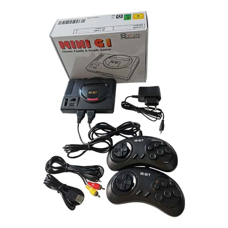 Mini sega genesis žaidimų Konsolės Sistemos 168 1 žaidimų konsolės langelyje su valdikliu+ac adapteris Generinių