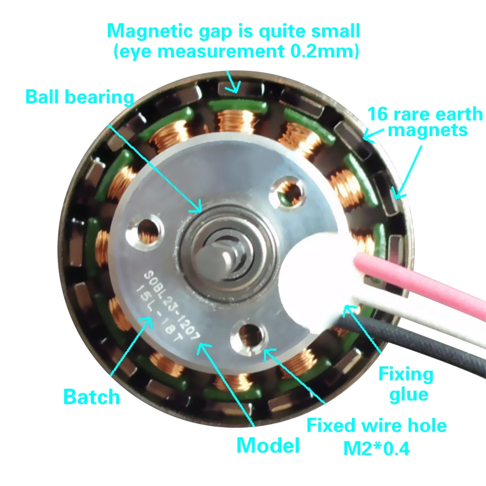 12N16P Trijų fazių Brushless Retųjų Žemių Magnetas Išorinio Sraigto Variklio Mažas Magnetinis Tarpas Variklis Automobilio Modelį UAV 4 Ašies Fiksuoto Sparno