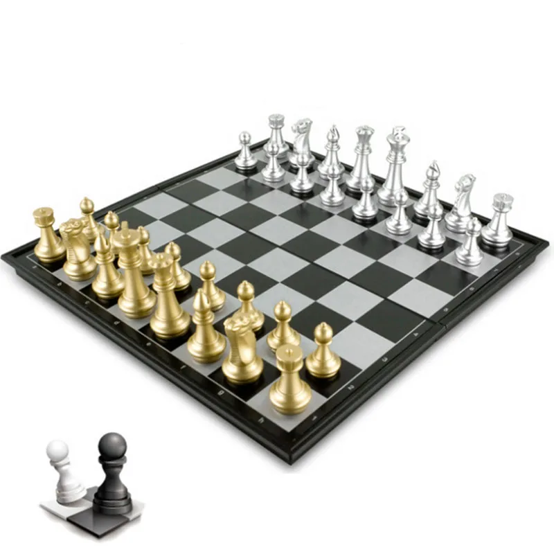 Karšto Pardavimo Šachmatų Žaidimas Sidabro Aukso Gabalus Lankstymo Magnetinio Sulankstomas Valdybos Šiuolaikinio Nustatyti Įdomus Šeimos Stalo Žaidimai Kalėdų Dovanos