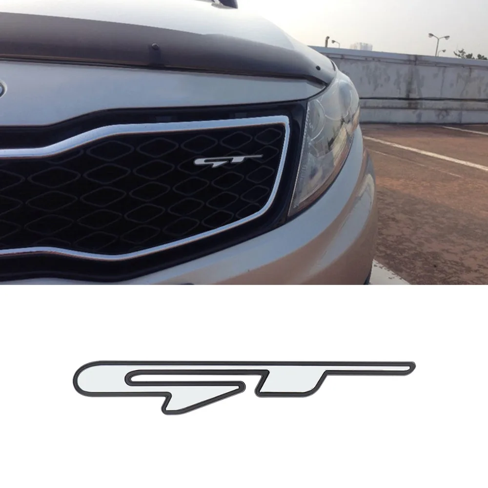 3Pcs GT Line Logo Ženklelis 3D Automobilių Lipdukas, Skirtas KIA Optima K5 Stinger Tęsti Priekinės Grotelės Kamieno 