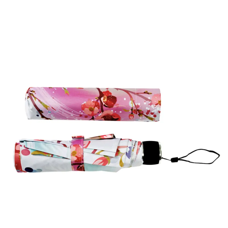 Yesello Peach Blossom Sulankstomas Skėtis-Ultra plonas Šviesos Rainproof Skėtis Moterų Skėtis Pink Gėlių Lady Saulės, Lietaus Pavara Skėtis