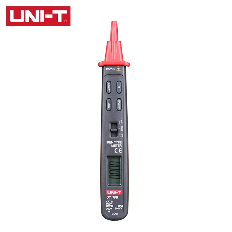 VIENETO UT118B Pen Tipo Skaitmeninis Multimetras 4 kartus/s debitas LCD apšvietimas žibintuvėlis MAX/MIN režimai Lengvas, patvarus
