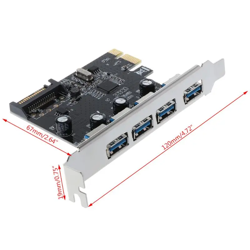 PCI-E PCI Express USB 3.0 PER Lustas SATA Sąsaja 4 Port Adapteris Keitiklis Kortelę, skirtą Staliniams kompiuteriams 