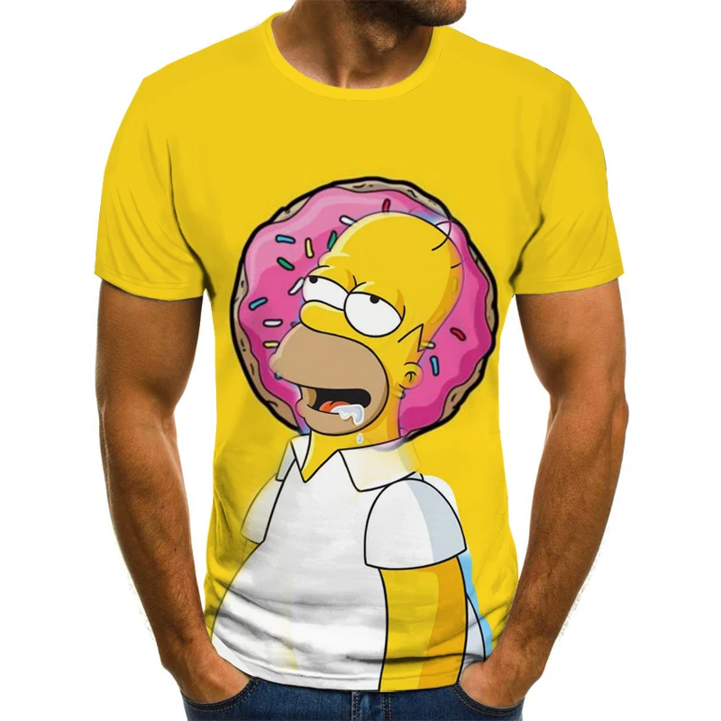 Vasarą Karšta Anime Simpsonų 3D Juokinga T-shirt Karšto Animacinių filmų Vyrų ir Moterų Apvalios Kaklo Viršuje 3DT Marškinėliai Hip-Hop Harajuku Gatvėje Įdomus Viršaus