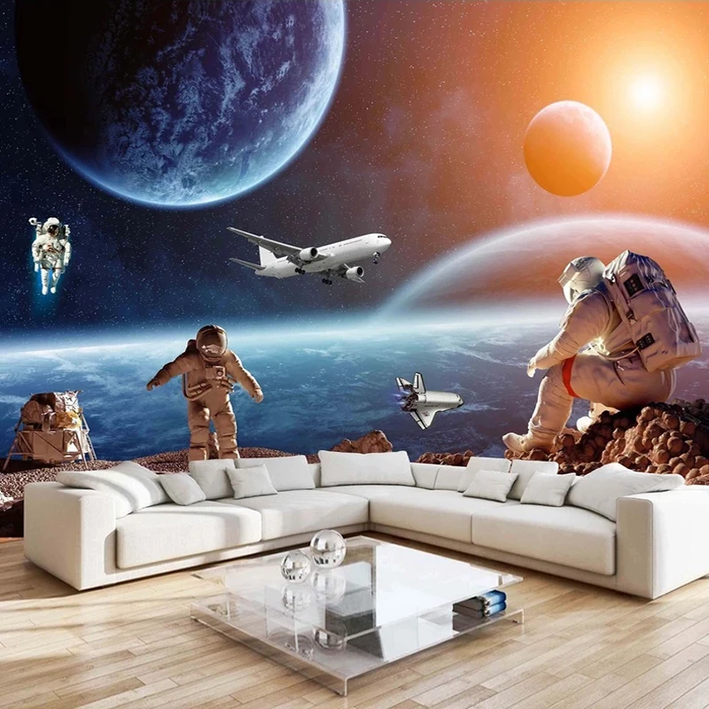 Pasirinktinius Nuotraukų Plakatas Sienų Tapybos Žvaigždėtas Dangus, Visata Astronautas Planetos Sienų Tapetai, Vaikų Kambarys, Svetainė, Miegamojo Dekoras