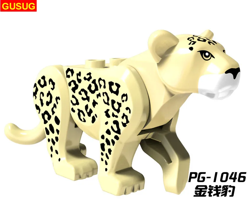 GUSUG 20PCS PG1045-PG1048 Džiunglių Nuotykių Serijos Black Panther Leopardas Tigras Baltas Tigras Statybos Blokus 