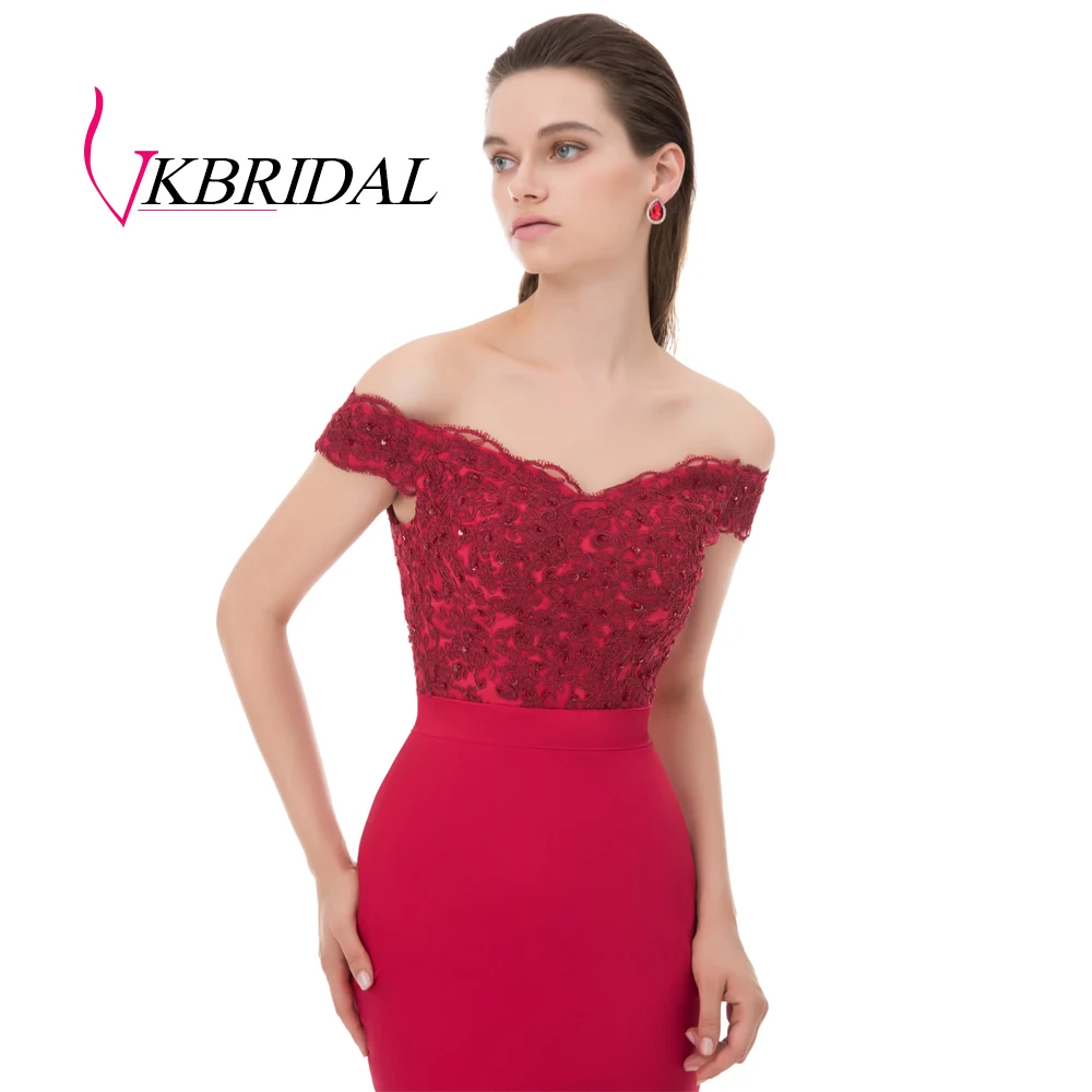 VKBRIDAL Chalatas De Soiree Raudona Undinėlės Ilgą vakarinę Suknelę Šalies 2019 Elegantiškas Vestido de Festa Longo Oficialų Promenadzie Suknelė