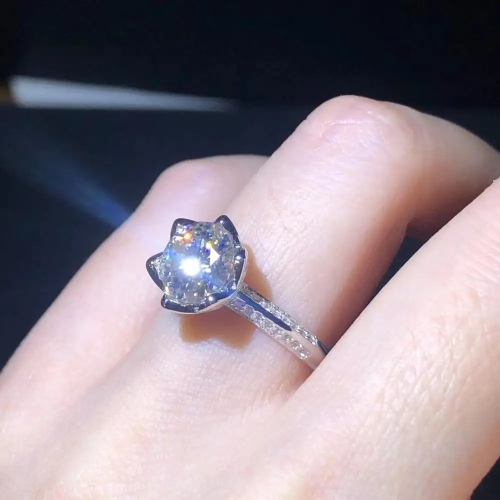 Išskirtinį glitting moissanite žiedas moterims, papuošalai blizga geriau nei deimantų nekilnojamojo 925 sidabro sužadėtuvių žiedą ir vestuvių