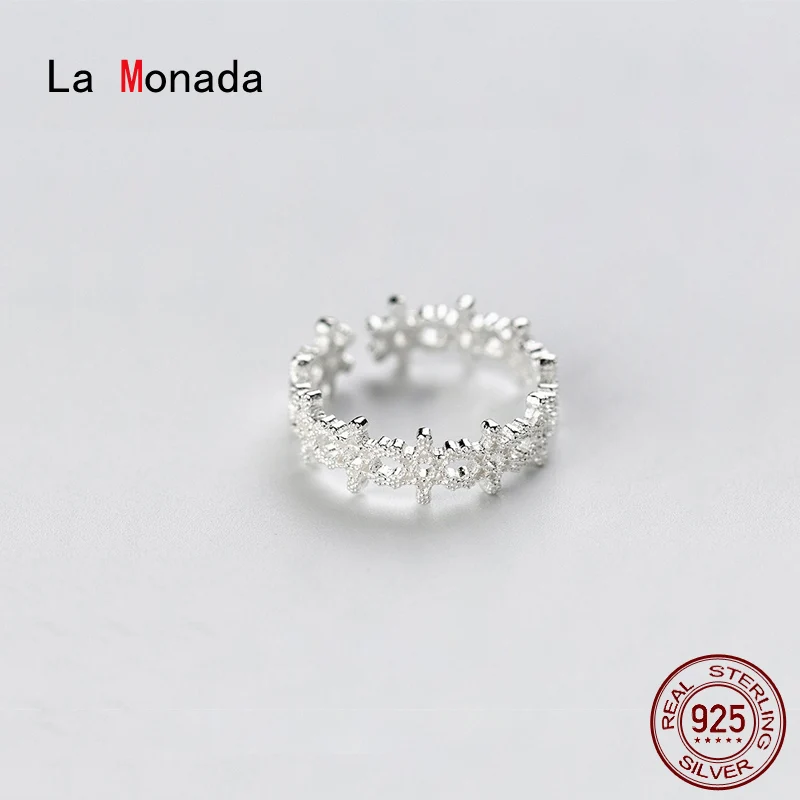 La Monada Nėrinių Dizaineris Sidabro Žiedas 925 Korėjos Reguliuojamas Žiedai Moterims, Sidabras 925 Sterlingas Papuošalai Stilingas Žiedai Mergaitėms