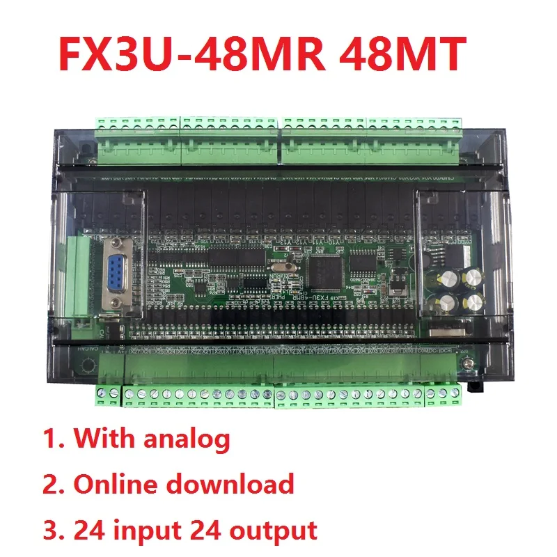 PLC pramonės kontrolės valdybos valdytojas vidaus paprasta programuojami fx3u-48MR/48MT su 485 su CNA komunikacijos analoginis