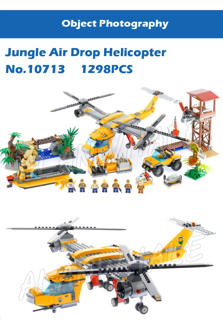 6types 2017 Miesto Džiunglių Tema, Oro Lašas Sraigtasparnis Tirti Svetainės Bazės Sunkvežimiai Modelis, nelyginant Žaislai, Suderinama Su Plytos