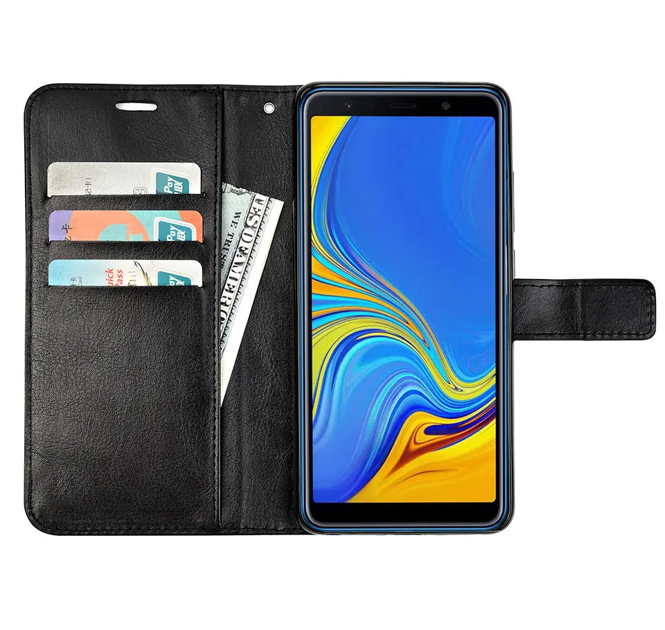 Prabanga Apversti odinis dėklas, Skirtas Samsung Galaxy A7 2018 atveju Galinį telefono dangtelį atveju 