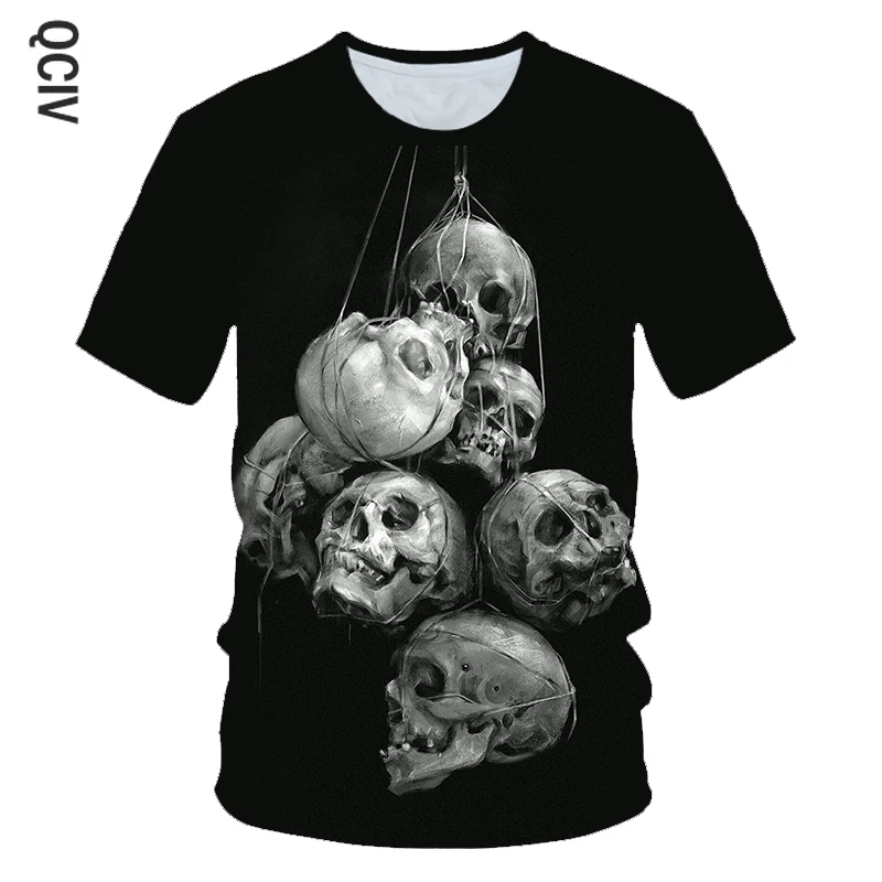 Helovinas Vaikams 3D T-marškinėliai Berniukams, Mergina Kaukolė Gėlių Skeletas Gaisro Mirties Pjautuvas Print T Shirt Vaikų Šalis Tshirts 4-20 Metų