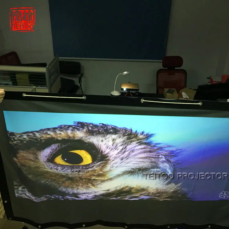 120 Cm(10 Pėdų) 16:9 Atgal Už Galinės Projekcijos Kino Ekrano Uždanga HD 3D Smart Movie Namų Kino Projektorius Beamer
