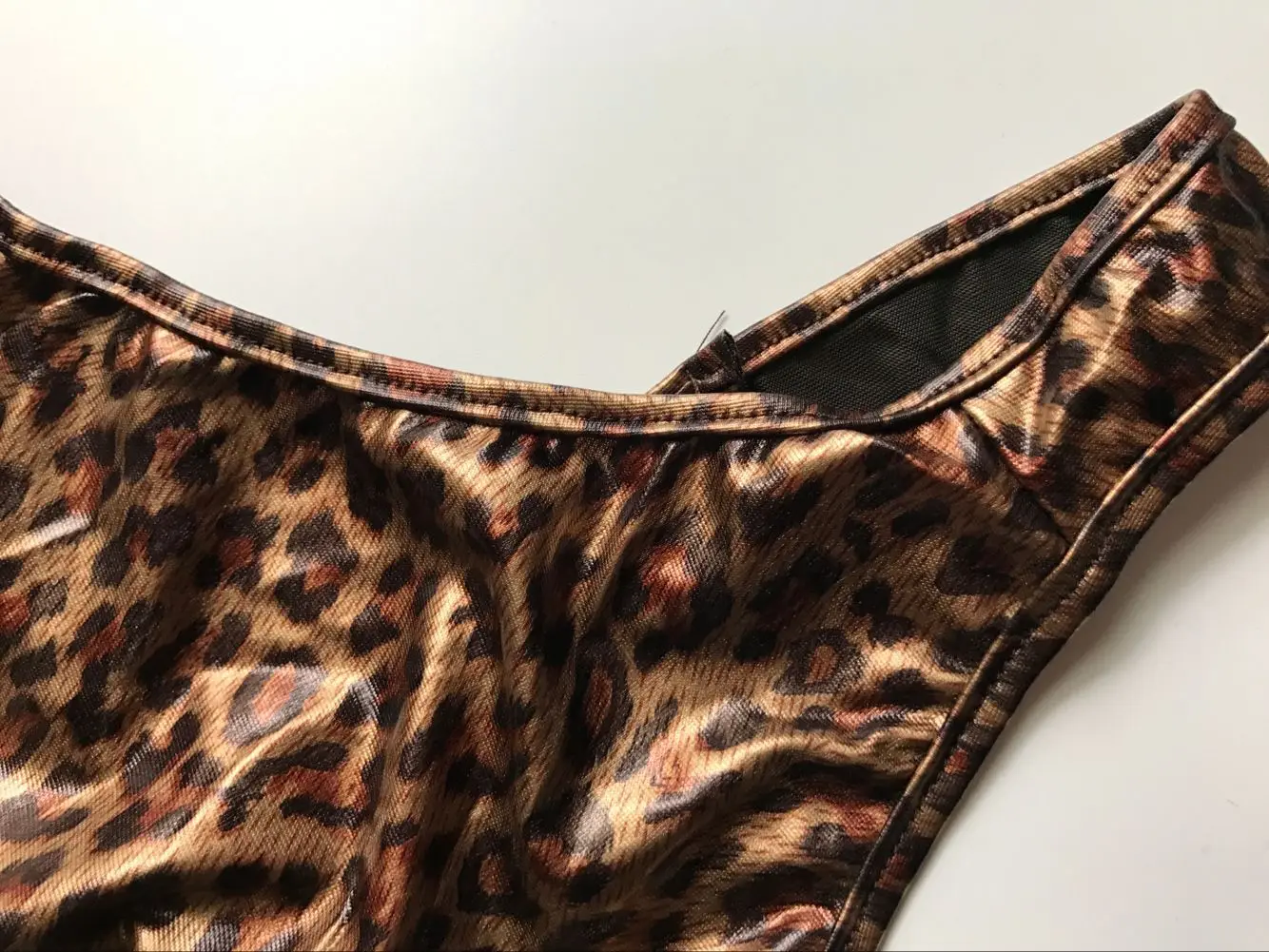 Seksualus Leopard Apatiniai Babydoll glisten PVC moteriškas apatinis Trikotažas, apatiniai Šalies klubą Sijonas Chemises Lenceria bikini backless 8986