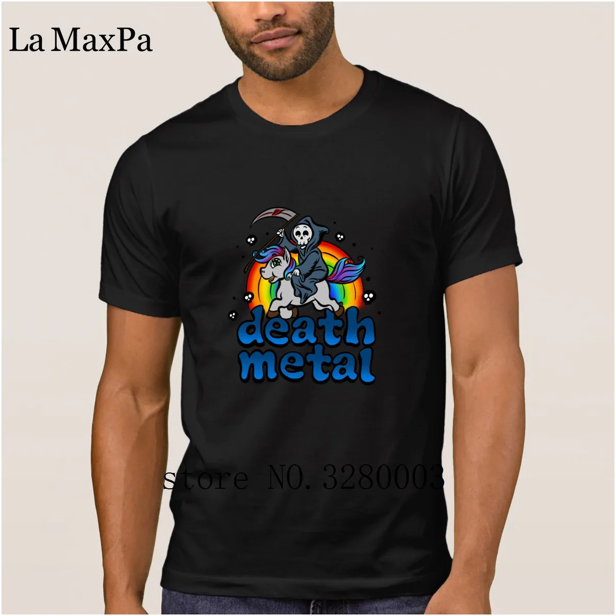 Gražus vyrai marškinėliai death metalo ponis vaivorykštė marškinėliai sunkiųjų metalų tee marškinėliai Pavasario Standartas marškinėlius vyrams Drabužius hip-hop