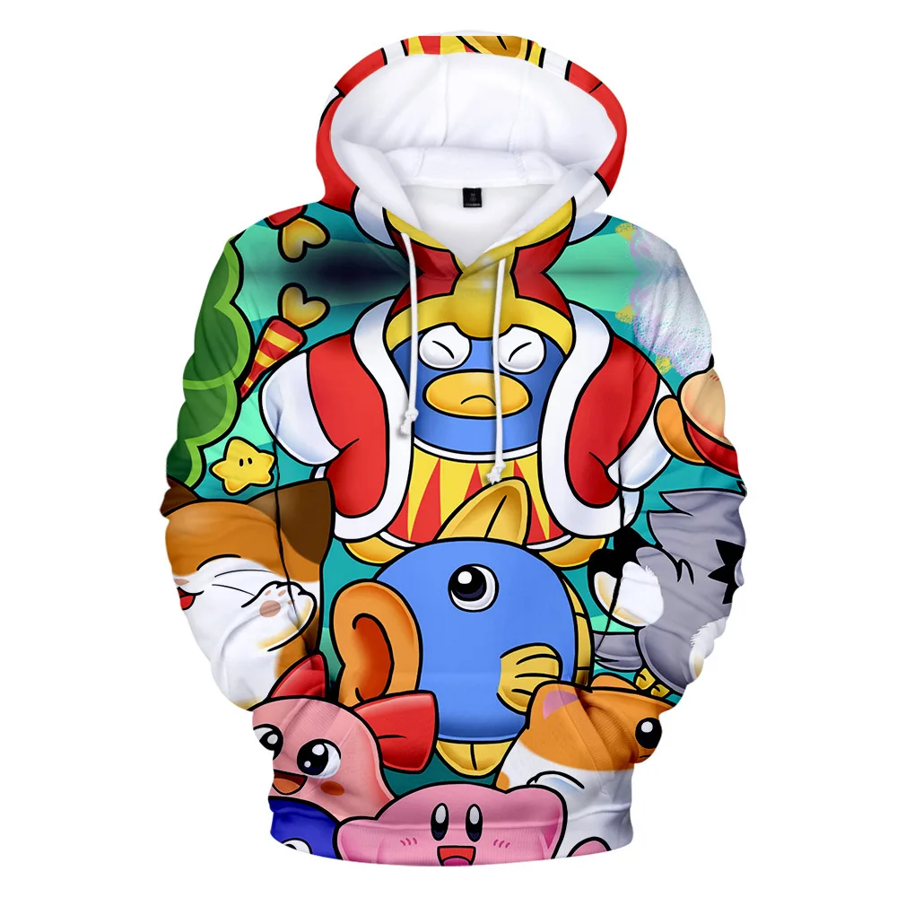 2 Iki 13 Metų Vaikams, Hoodies Kawaii Anime Kirby 3D Atspausdintas Hoodie Palaidinukė Berniukams, Mergaitėms ilgomis Rankovėmis su Gobtuvu Striukė Vaikams Drabužių