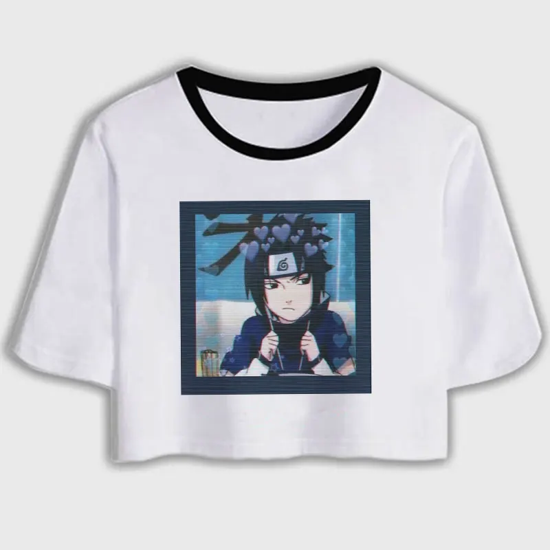 Mados Estetika Įdomus Naruto moteriški marškinėliai Streetwear Pasėlių Viršuje Marškinėlius Japonijos Harajuku Anime Harajuku Akatsuki Kawaii Marškinėliai