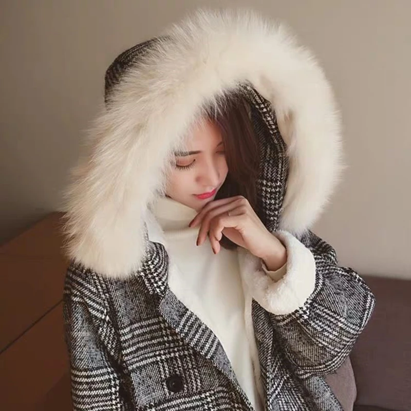 2019 Moterys, Nauja Rudens Žiemos Drabužių Tirštėti Vilnonis Švarkas Moteriška Korėjos Slim Versija Trumpas Prarasti Pledas Vilnonis Paltas