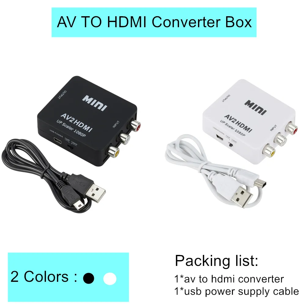 Grwibeou RCA AV ir HDMI Konverteris Aukštos Kokybės HD 1080P AV 2 HDMI Adapteris TELEVIZIJA X box PS4 PC DVD Projektorių, AV ir HDMI Konverteris