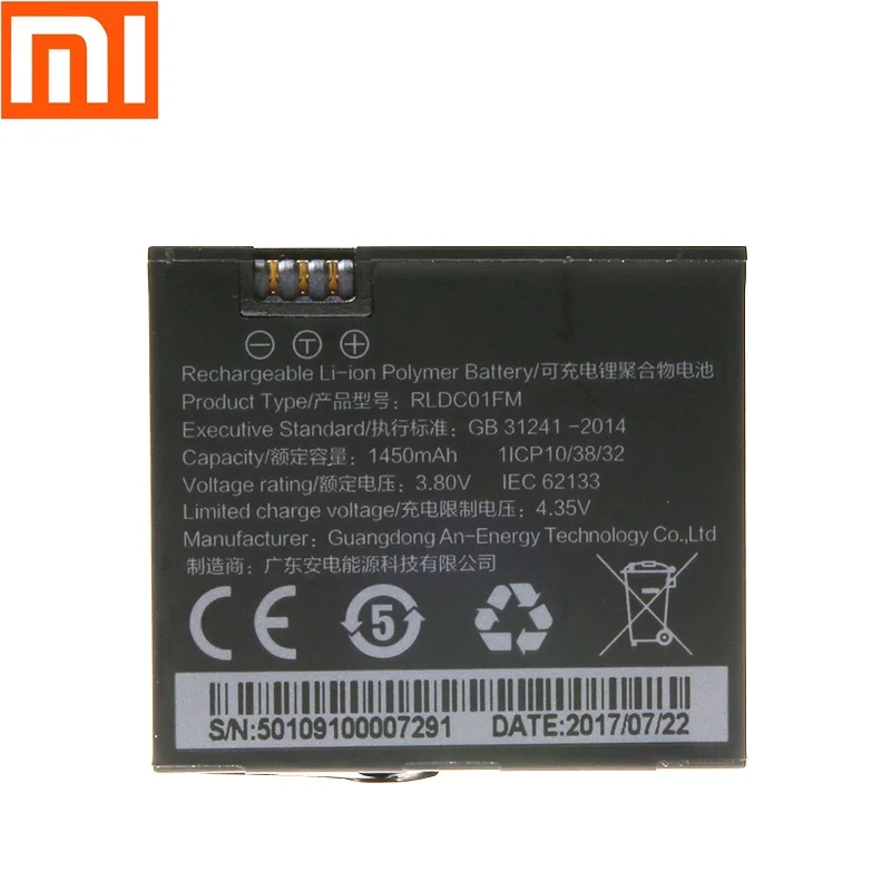 Originalus 1450mAh 3.8 V Įkrovimo Baterija Xiaomi Mijia baterijas Mini 4K Veiksmų Kamera, Atsarginės Dalys, Priedai Kroviklis