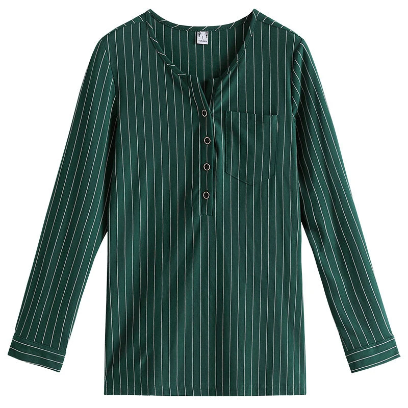 Moterų Pavasario Rudens Stiliaus Palaidinės, Marškinėliai Lady Atsitiktinis ilgomis Rankovėmis Dryžuotas Spausdinami O-Kaklo Blusas Viršūnes DF3790