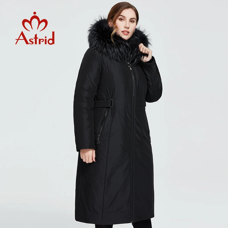 Astrid 2020 Nauji Žieminiai moteriški paltai moterims ilgas šiltas parko mados Striukė su meškėnas kailio gaubtas didelių dydžių moteriška apranga 3570