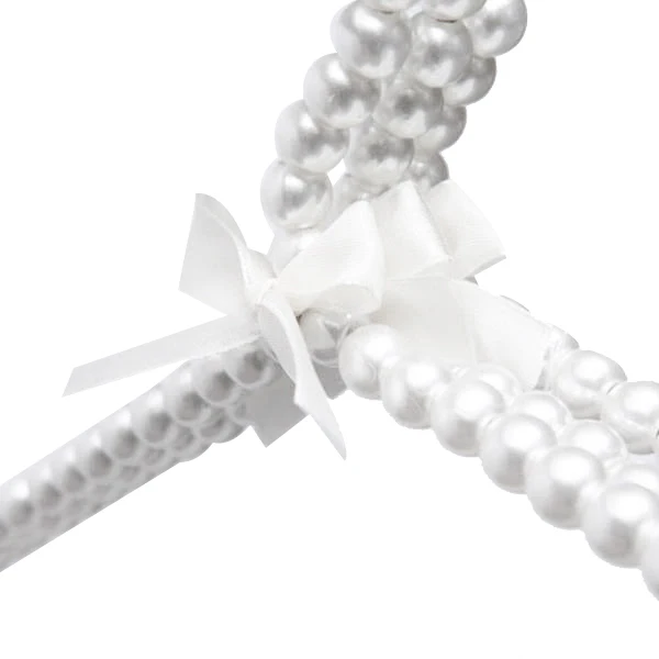 10 Pak Perlų Karoliukus, Plastikiniai Elegantiškas Mados Drabužių Pakabos Standartinės Pakabos ir Suaugusiems, ir Vaikams(Baltas)