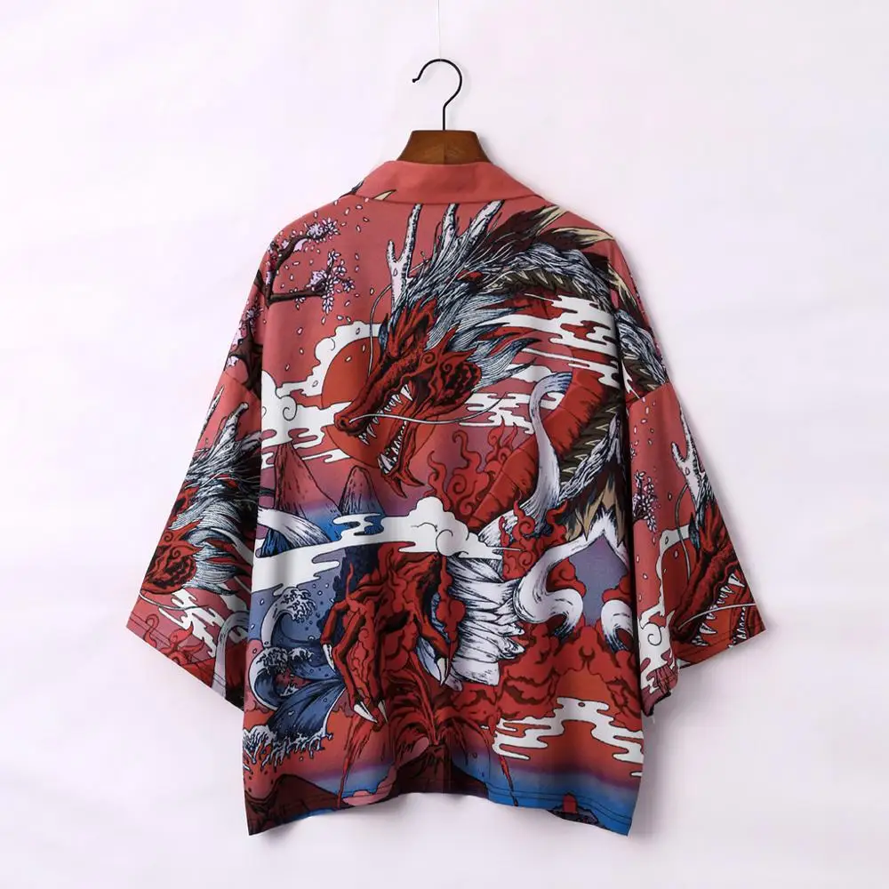 Yukata Haori Japonijos Dragon Kimono Megztinis Vyrams Samurajus Kostiumas Azijos Drabužių Kimonos Striukė Shirt Mens Yukata Haori
