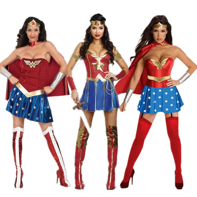 Karšta Moterų Superhero Cosplay kostiumai Helovinas Ponios Super Mergina DianCosplay Bodysuit Apranga Helovinas Fancy Dress