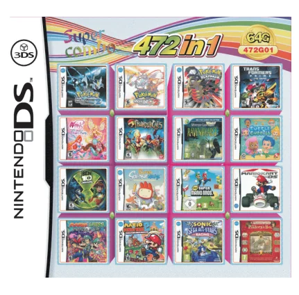 Visi 1 Kompiliacija Vaizdo Žaidimų Kasetė Kortele Nintendo DS NDS Super Combo Multi Krepšelį