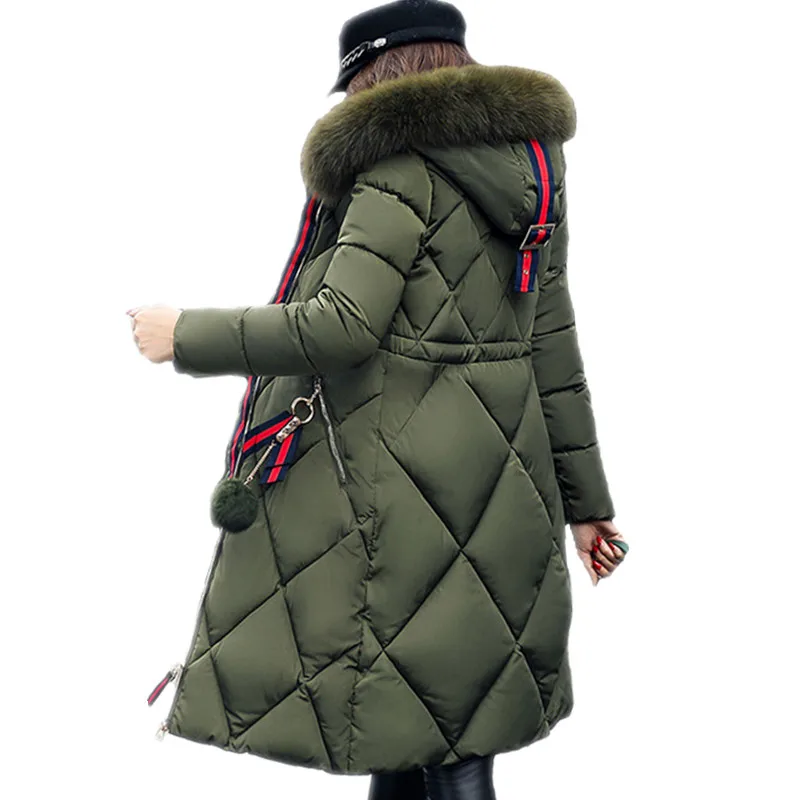 Cotday Ilgai Medvilnės Su Kailio Prarasti Storio Algyle Balta 2020 Skatinimo Žiemą Šilta, Elegantiška Moteris Susiuvimo Parko Paltai