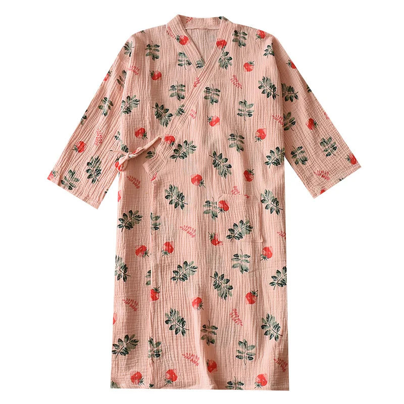 Yukata Japonų Stiliaus Mielas Kimono Rytą Cardigan Chalatas Ilgas, Plonas Skirsnio Pižama Nightdress Moterų Vasaros Namų Roupa