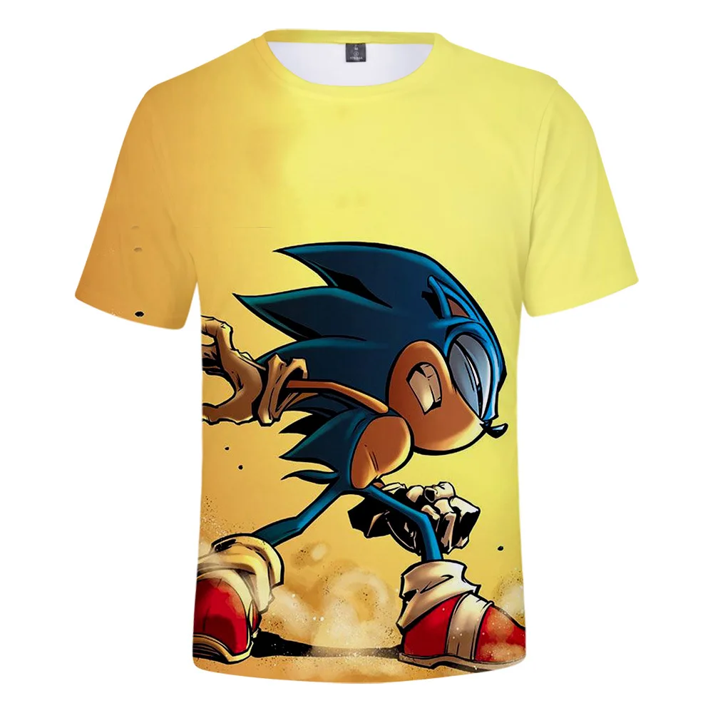 Sonic 3D Spausdinimo Animacinių filmų T-shirt Vasaros Atsitiktinis Mados Berniukų Drabužiai Puikus Sonic Animacinių filmų Modelio Mergaičių Drabužius, 4-14Y Vaikams Drabužių