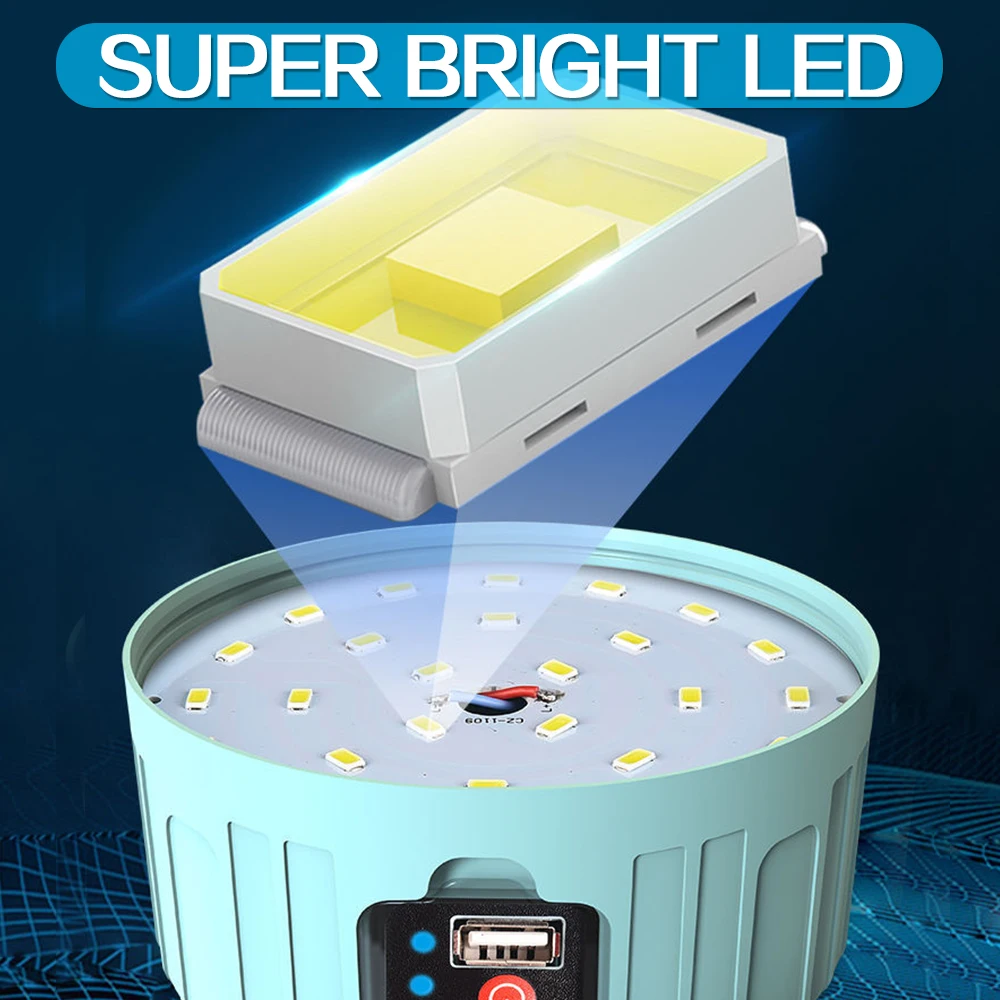 Saulės Įkrovimo Kempingas šviesos USB Įkraunamas LED Kempingo Žibintas atsparus Vandeniui Kempingas Lempa Nešiojamų Naktį Šviesos Avarinės Šviesos