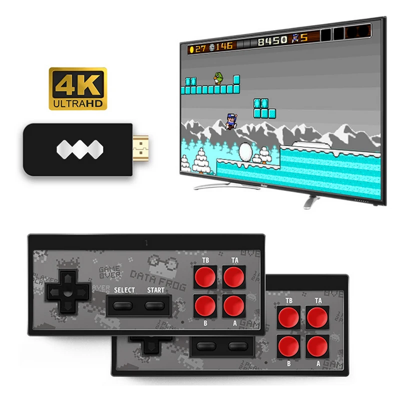 Retro Mini HDMI 4K HDMI TV Žaidimas Stick Konsolės 568 Built-in Žaidimai Wireless Gamepad Infraraudonųjų spindulių Ryšys Žaidimų Valdiklis Šeimos
