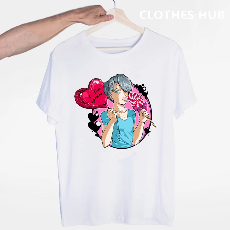 Anime Marškinėliai Vyrams marškinėliai Mados Jurijus Ant Ledo T-shirt O Kaklo rusijos TShirts Man Juokinga Viršuje Tees