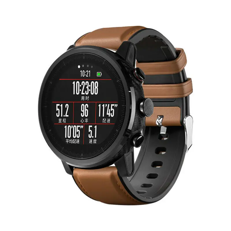 22mm Apyrankė Amazfit VTR Dirželis Xiaomi Huami Amazfit vtr Tempas Stratos Smart Watch Band Oda + Silikono Watchband
