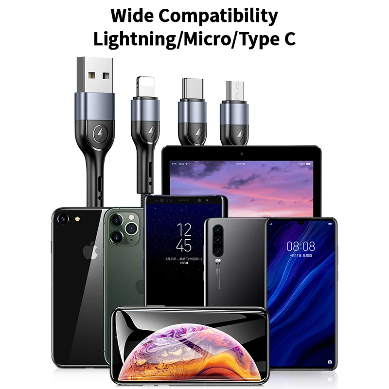 USAMS USB C Tipo Žaibo Kabelis Iphone, 11 pro max Xs Xr X SE 8 7 6 plius 6s 5s 