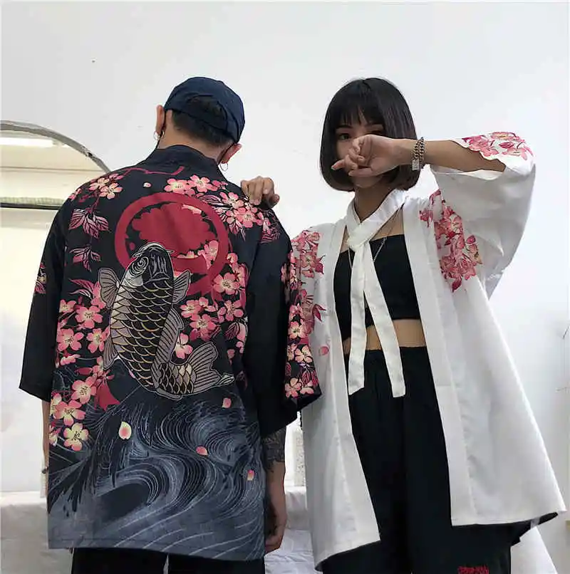 Marškinėliai moteriška 2020 m. Moteris Harajuku Cardigan Japonų Kimono Vasarą Skaitmeninis Atspausdintas Laisvi Marškinėliai Topai Atsitiktinis Moteris, Vyras Kimonos Kailis
