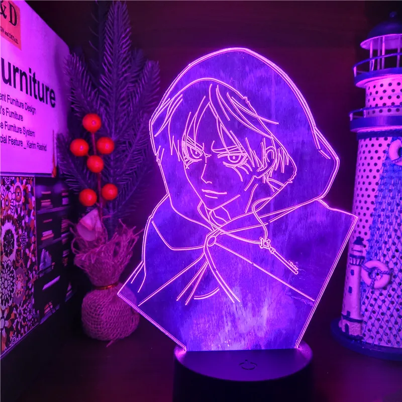 Išpuolis Titans 3D Lempos Eren Jaeger LED Nakties Šviesos Anime Kalėdinė Dekoracija Lampara Miegamasis Navidad Žibintai Dekoras Apšvietimas