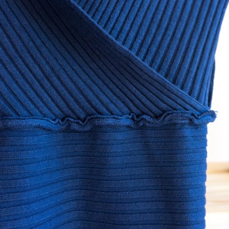 2020 m. Pavasarį Giliai V-kaklo Džemperis Moterims Megztinis Moteriška Viršūnes Elastinga ilgomis Rankovėmis Megzti Sweaterpullover Džemperiai Ponios 15 Spalvų